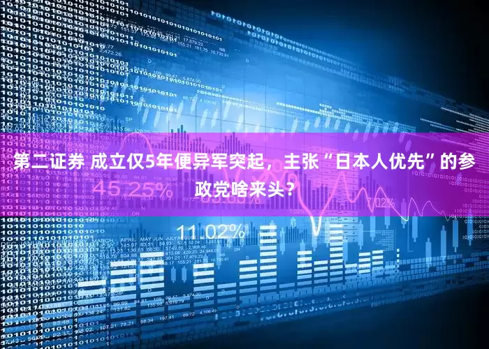 第二证券 成立仅5年便异军突起，主张“日本人优先”的参政党啥来头？